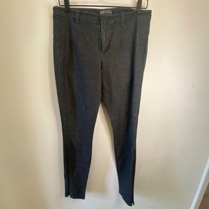 Vince Flat front, high zip ankle jeans in charcoal